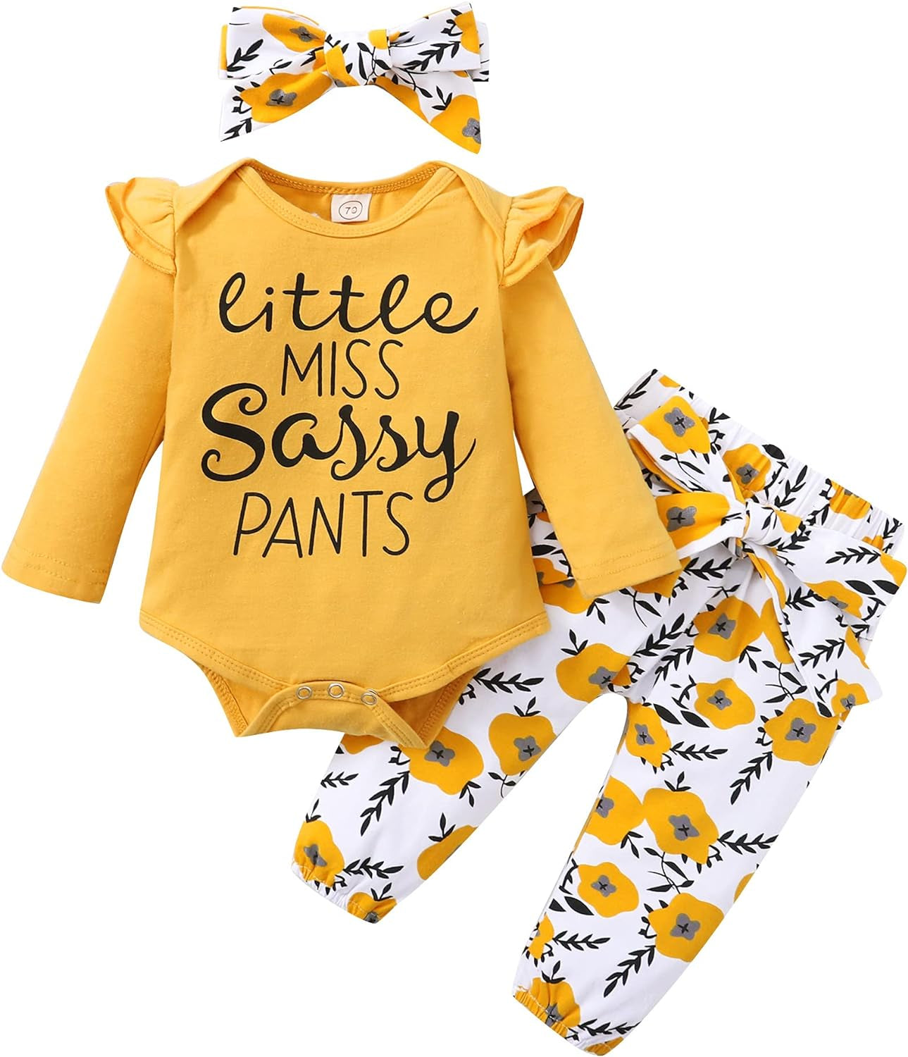 Newborn Infant Baby Girl Clothes – Ruffle Romper & Floral Pants Outfit | Fall Winter Clothing Set
