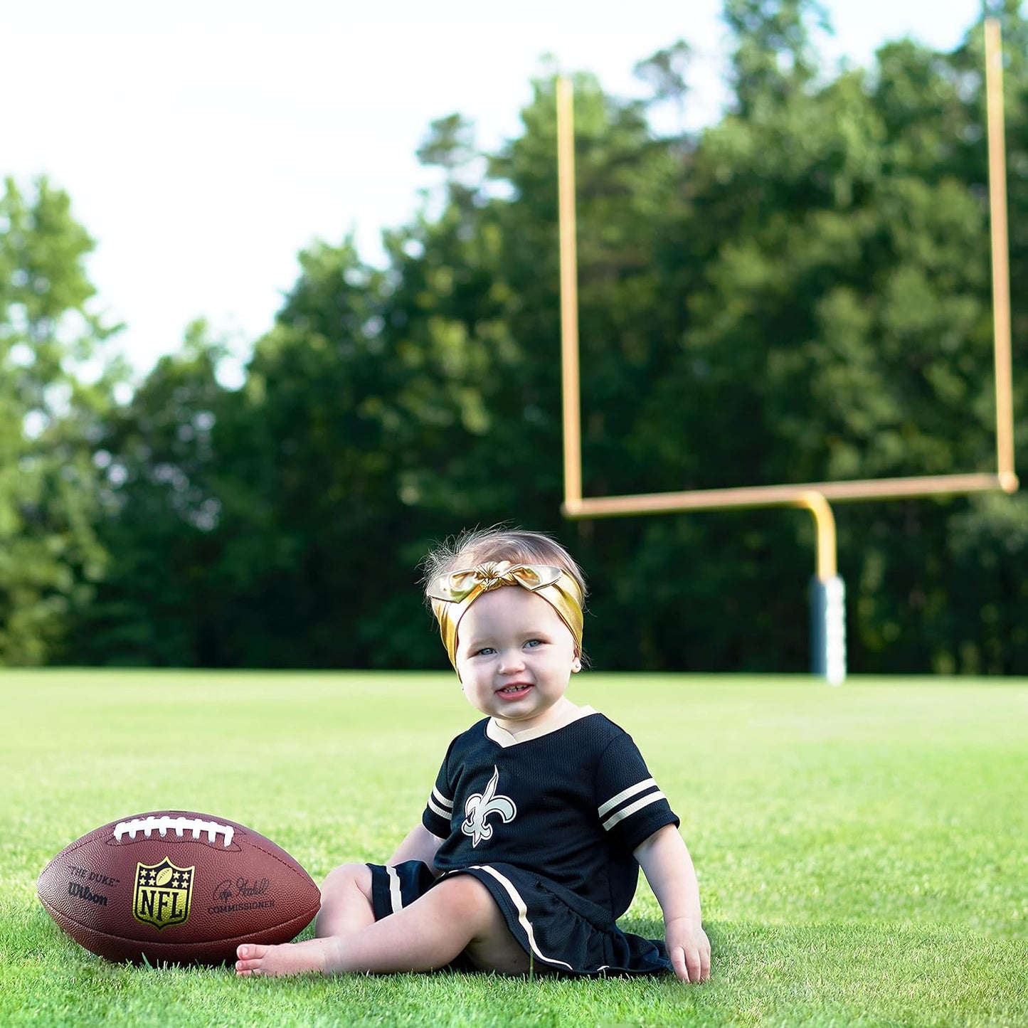 Adorable NFL Team Jersey Dress & Diaper Cover for Your Little Fan!