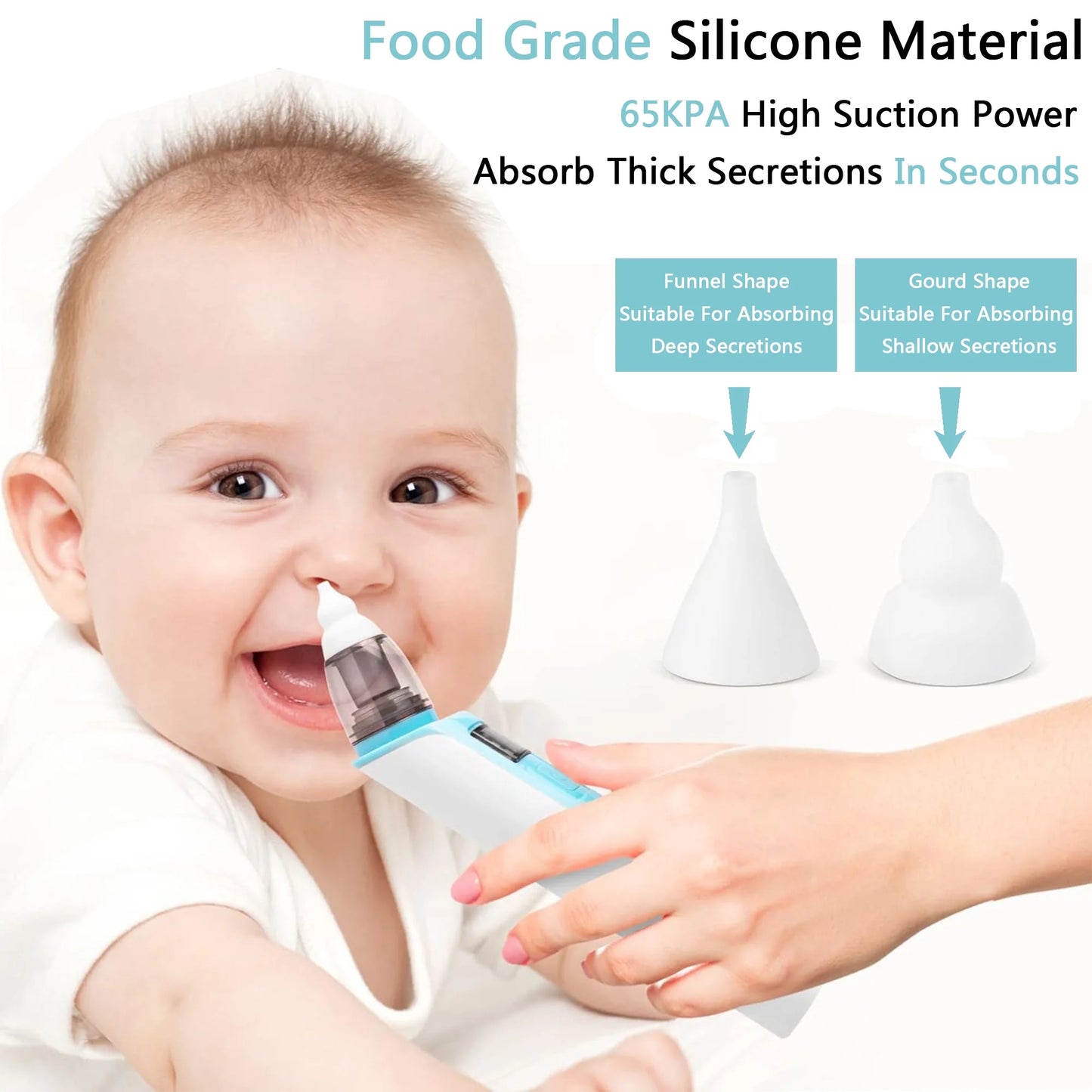 Nasal Aspirator Rechargable Nose Sucker 6 Suctions Power Snot Suction Nose Suction for Toddlers Newborn and Infants