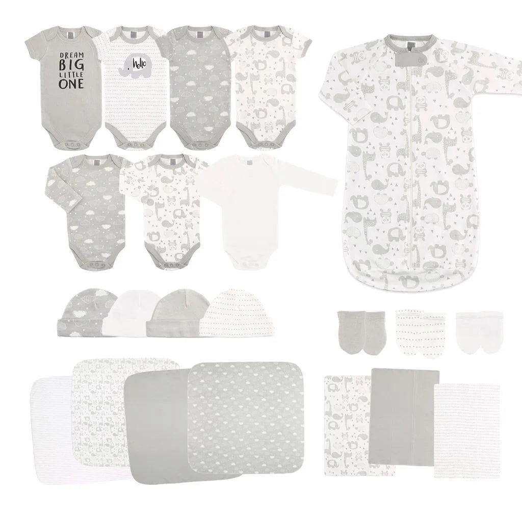 Adorable Newborn Layette Gift Set with Sleepy Elephants – Perfect for Babies of All Genders! 🌟🍼 #BabyShower #GiftIdeas