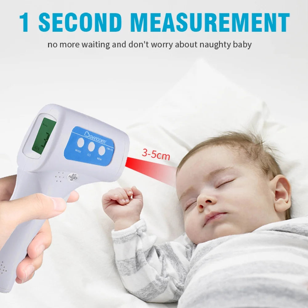 Non-Contact Infrared Forehead Thermometer Digital Thermometer 3 in 1 for Baby and Adult Non-Touch Baby Thermometer with Fever Warning