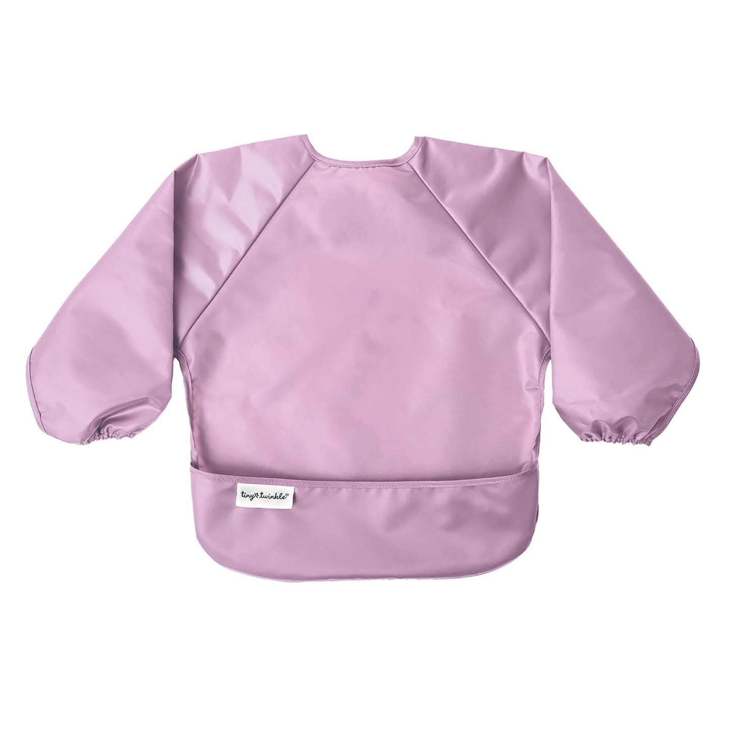 Mess Proof Baby Bibs, 2Pk Waterproof Smock Baby Bibs for Eating, Machine Washable Long Sleeve Bibs, Baby Led Weaning, Toddler Bibs, BLW Supplies (Taupe Lilac, Small 6-24 Months)