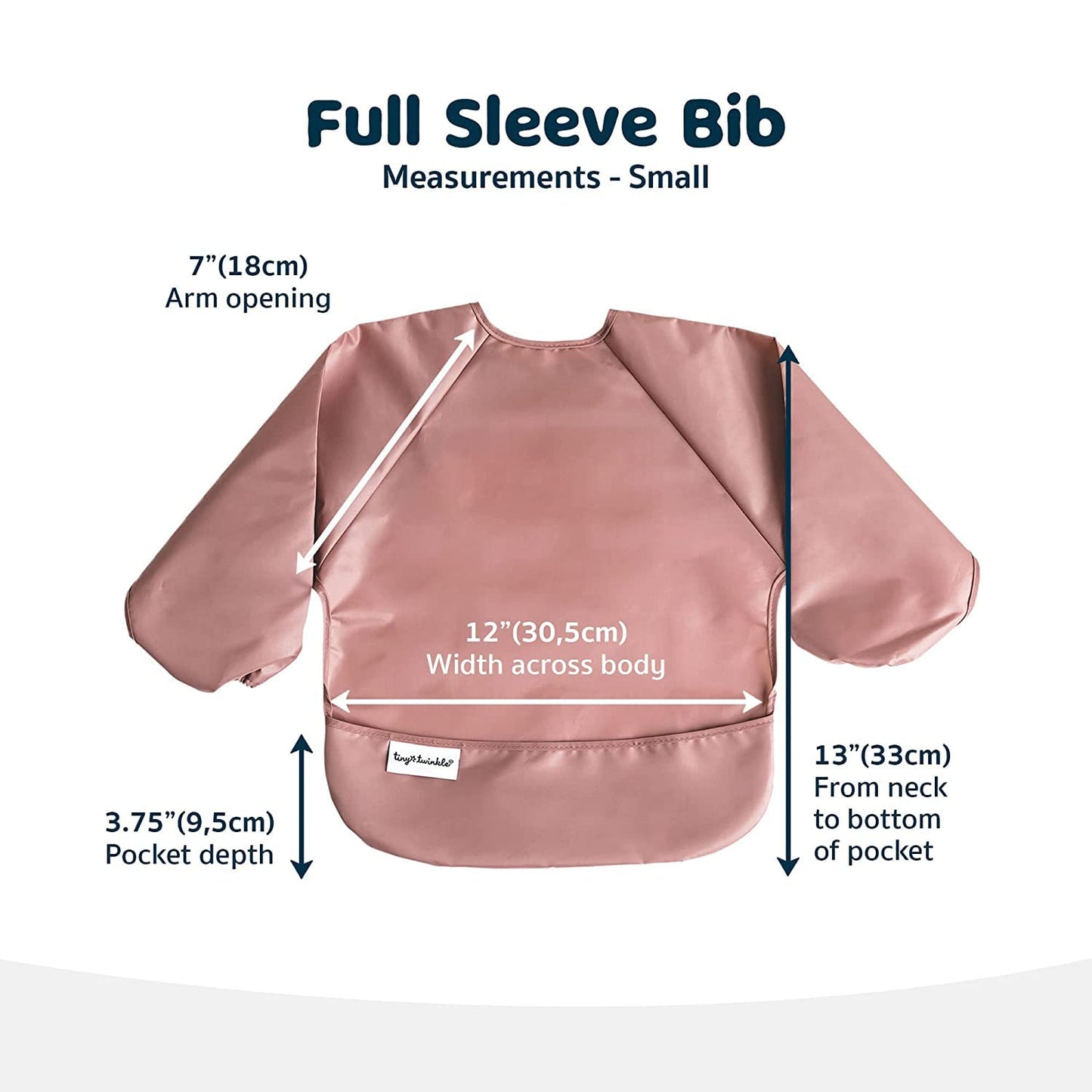 Mess Proof Baby Bibs, 2Pk Waterproof Smock Baby Bibs for Eating, Machine Washable Long Sleeve Bibs, Baby Led Weaning, Toddler Bibs, BLW Supplies (Taupe Lilac, Small 6-24 Months)