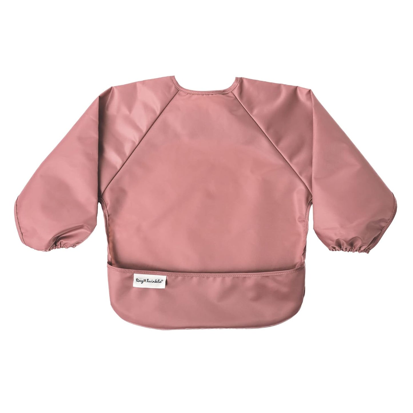 Mess Proof Baby Bibs, 2Pk Waterproof Smock Baby Bibs for Eating, Machine Washable Long Sleeve Bibs, Baby Led Weaning, Toddler Bibs, BLW Supplies (Taupe Lilac, Small 6-24 Months)