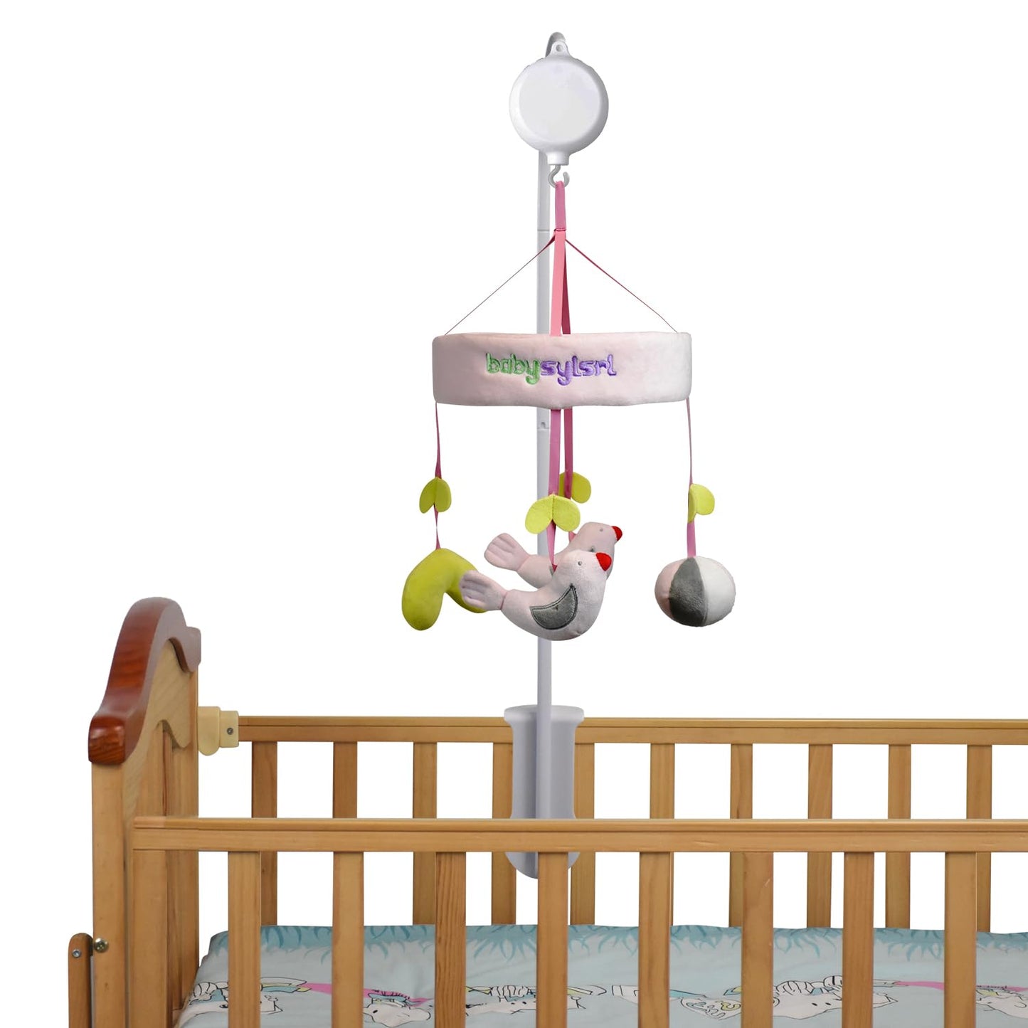 35 Inches Baby Crib Mobile Arm with Music Box,Mobile Arm for Crib Baby Mobile Hanger,Crib Mobile Motor with 3 Modes(Rotating& Music,Rotating Only, Music Only,35 Lullabies,30 Min Auto-Off.