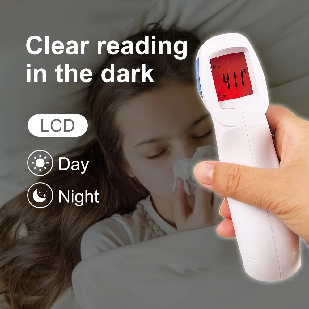 Non-Contact Infrared Forehead Thermometer Digital Thermometer 3 in 1 for Baby and Adult Non-Touch Baby Thermometer with Fever Warning
