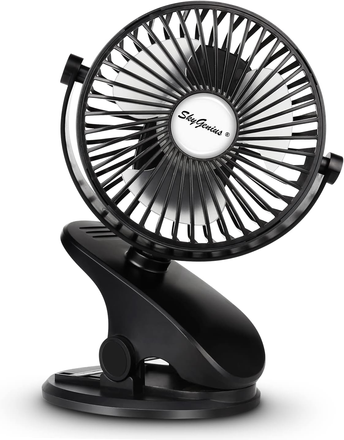 Battery Operated Stroller Fan, Rechargeable USB Powered Mini Clip on Desk Fan