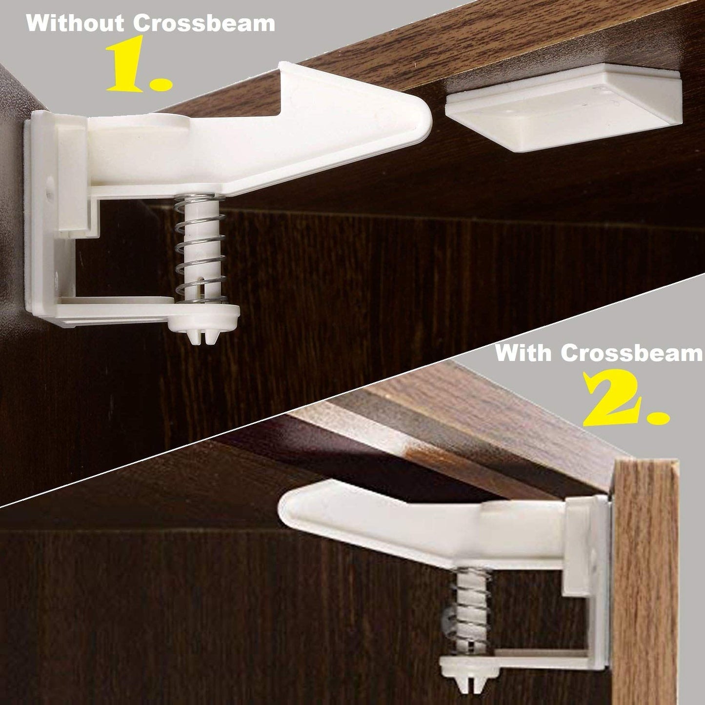 Cabinet Locks Child Safety Latches - 12 Pack Baby Proofing Cabinets Drawer Lock Adhesive Latch for Kids Proof Drawers No Drilling Tools Needed (White)