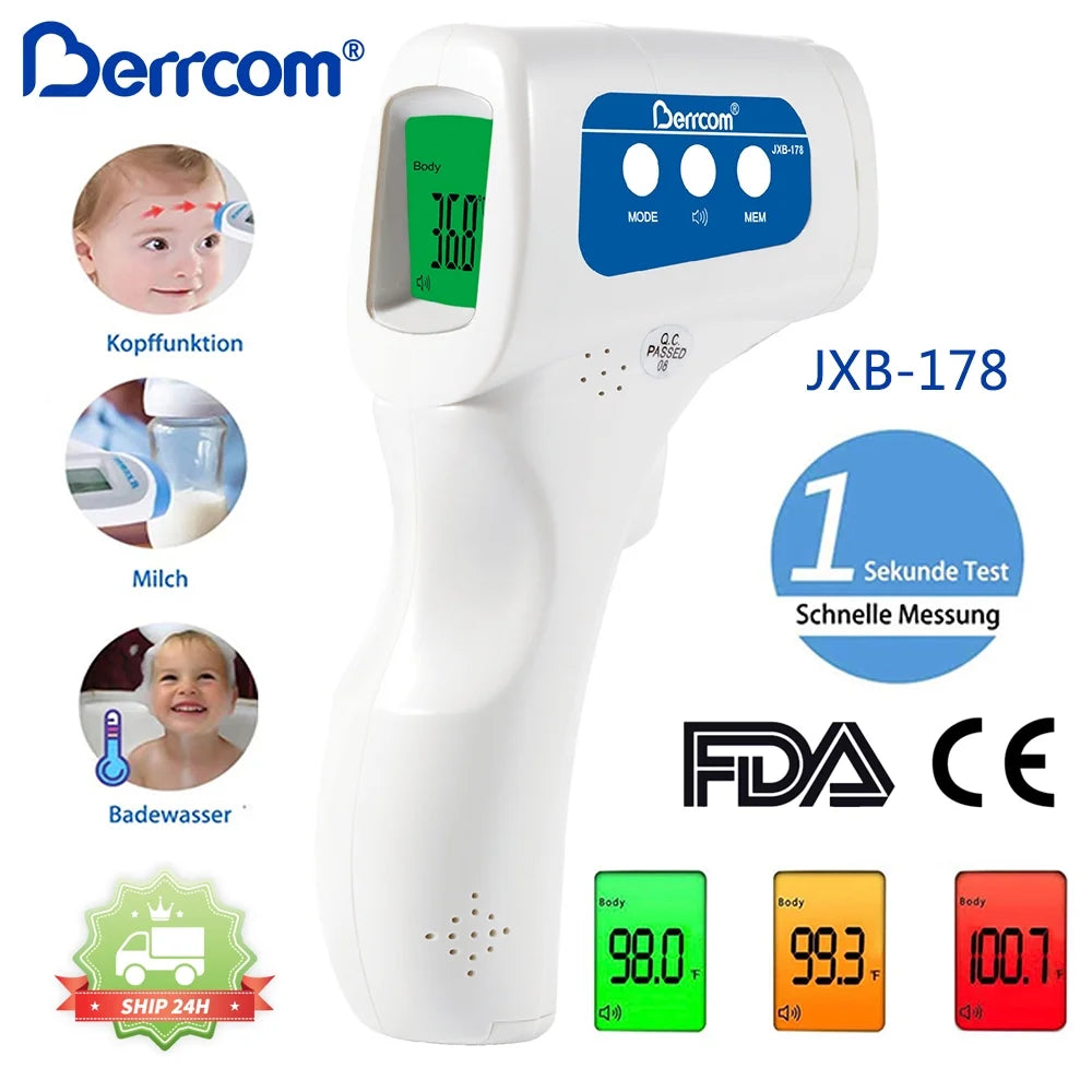 Non-Contact Infrared Forehead Thermometer Digital Thermometer 3 in 1 for Baby and Adult Non-Touch Baby Thermometer with Fever Warning