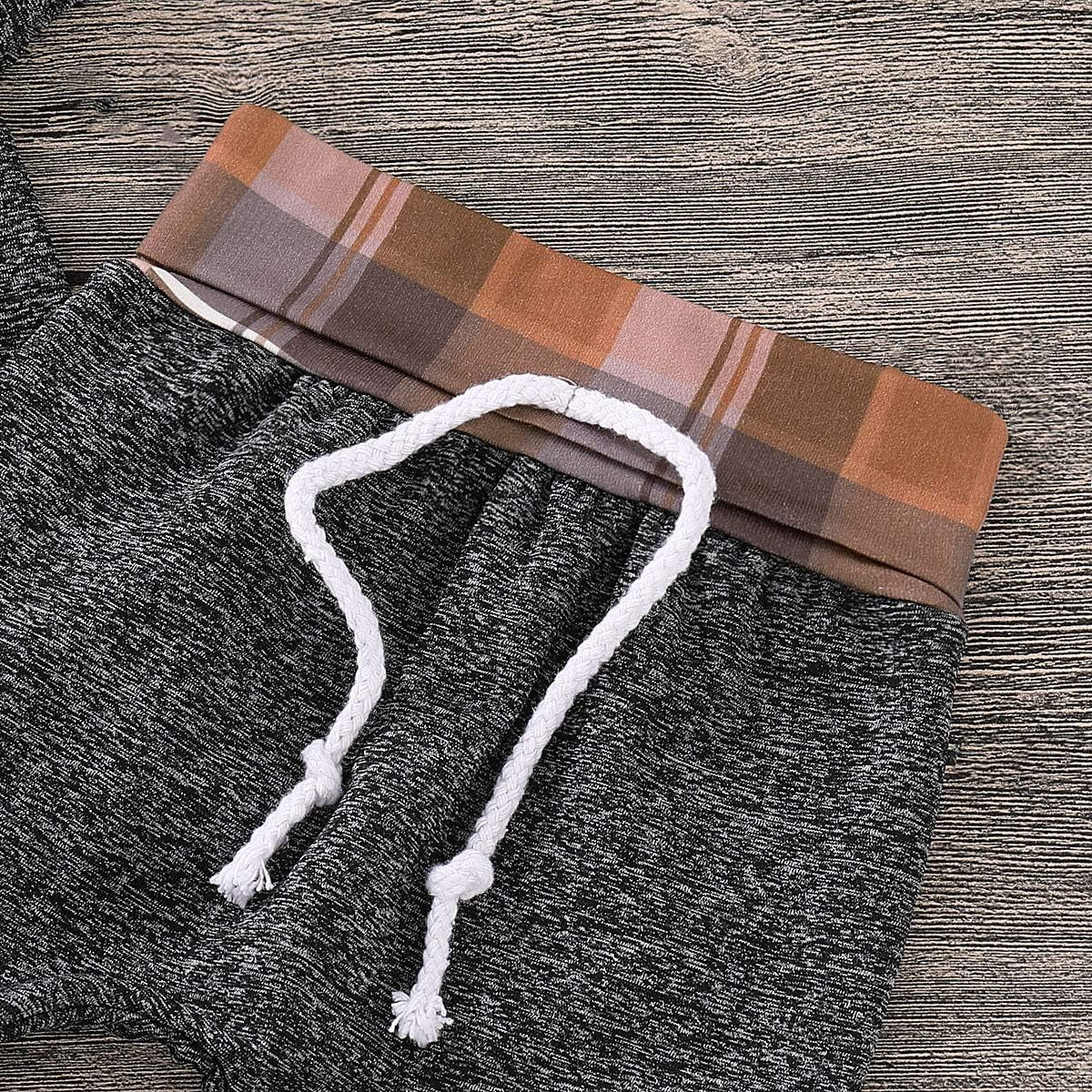 Toddler Baby Boy Clothes – Plaid Hoodie & Pants Outfit Set | 2PCS Fall Winter Infant Christmas Outfit (0–3T)