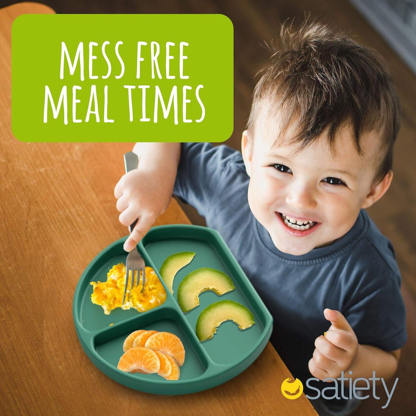 Toddler Plates Suction Plates for Baby Silicone Baby Plates 100% Food-Grade Silicone, First Stage Toddler Plate with Suction Feeding Supplies for Kids, Microwave & Dishwasher Safe Green