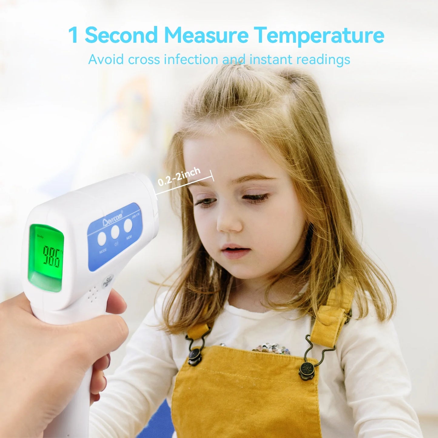 Non-Contact Infrared Forehead Thermometer Digital Thermometer 3 in 1 for Baby and Adult Non-Touch Baby Thermometer with Fever Warning