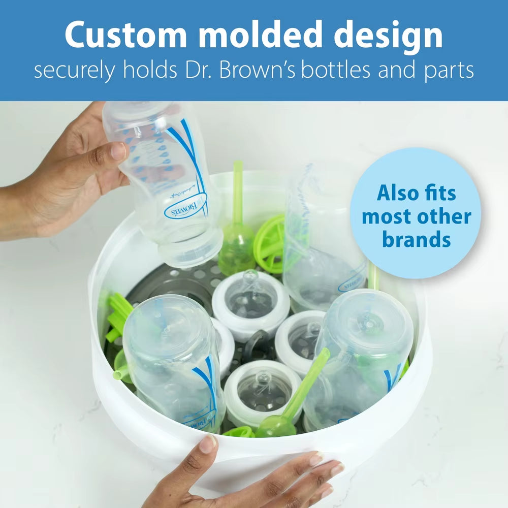Microwave Steam Sterilizer Baby Bottles Pacifiers Accessories Fast Sterilization Eliminates Bacteria Lightweight Portable Easy
