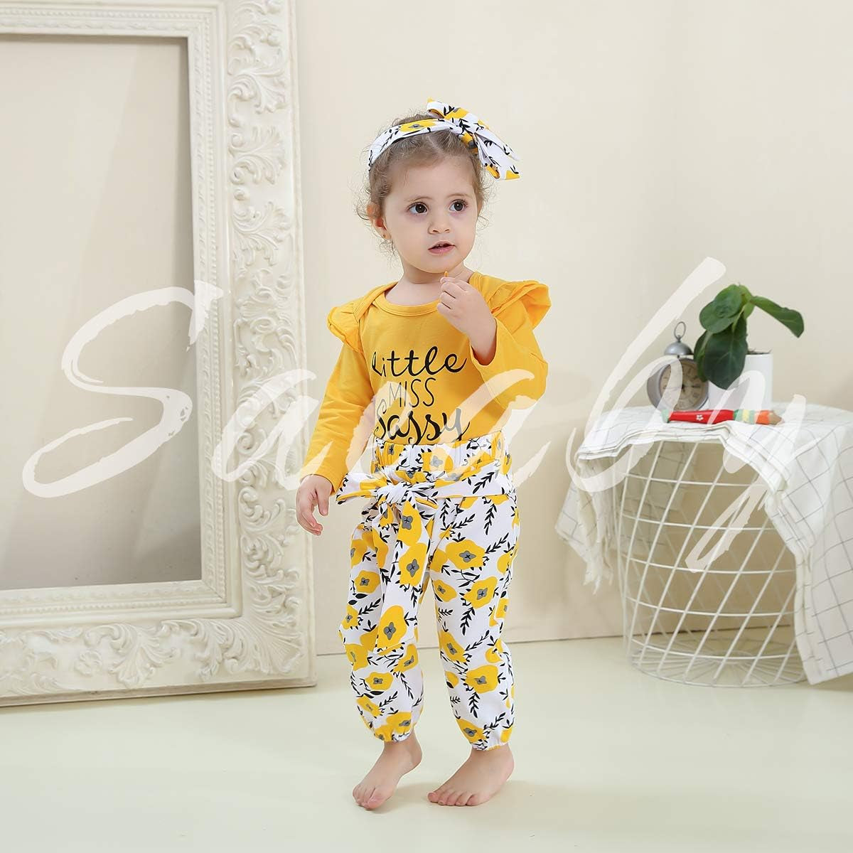 Newborn Infant Baby Girl Clothes – Ruffle Romper & Floral Pants Outfit | Fall Winter Clothing Set