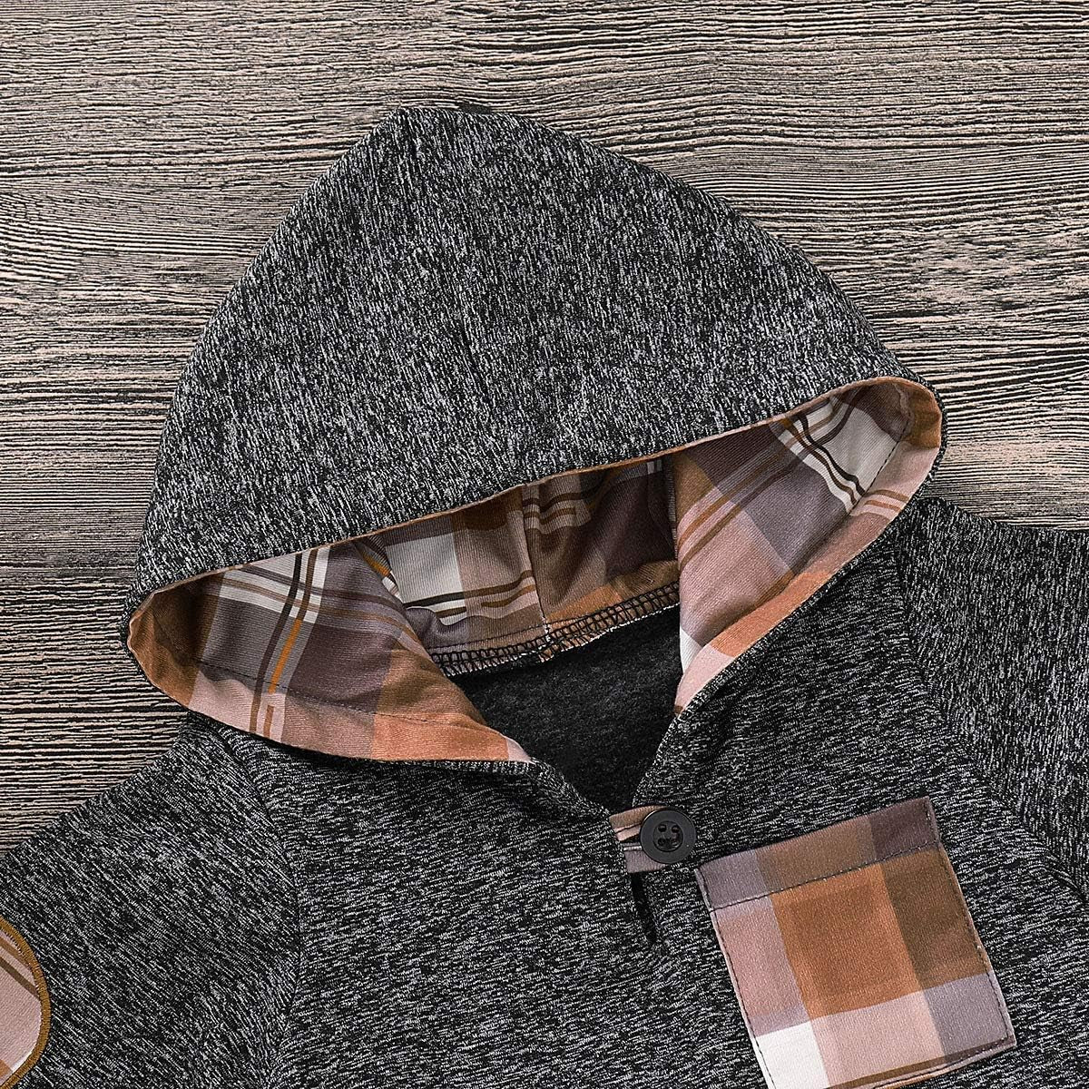 Toddler Baby Boy Clothes – Plaid Hoodie & Pants Outfit Set | 2PCS Fall Winter Infant Christmas Outfit (0–3T)