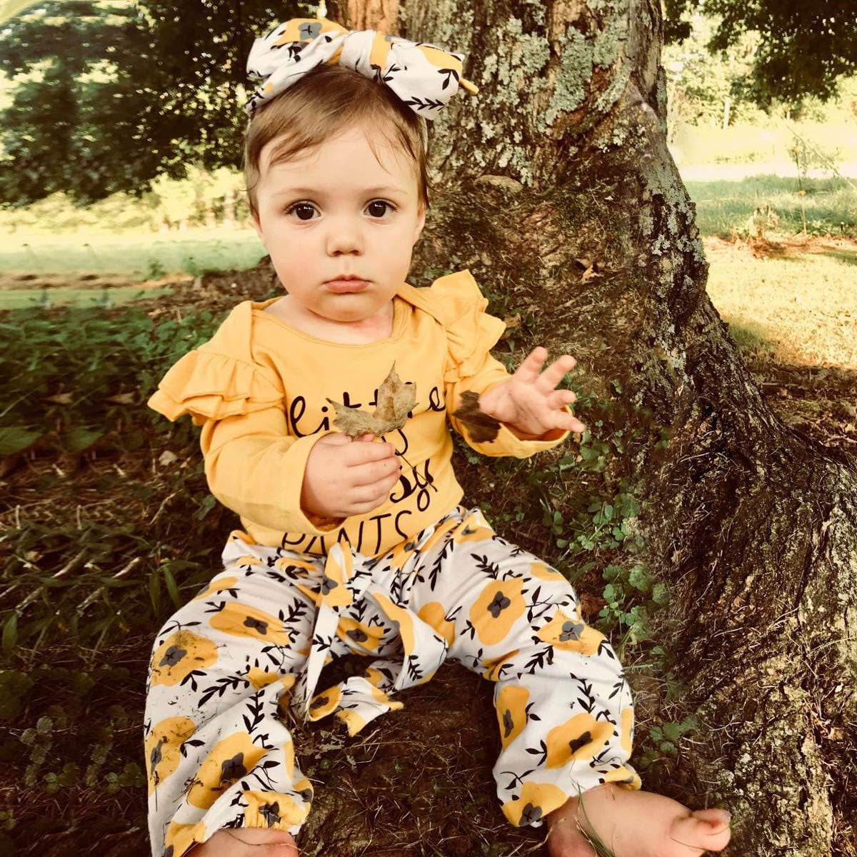 Newborn Infant Baby Girl Clothes – Ruffle Romper & Floral Pants Outfit | Fall Winter Clothing Set