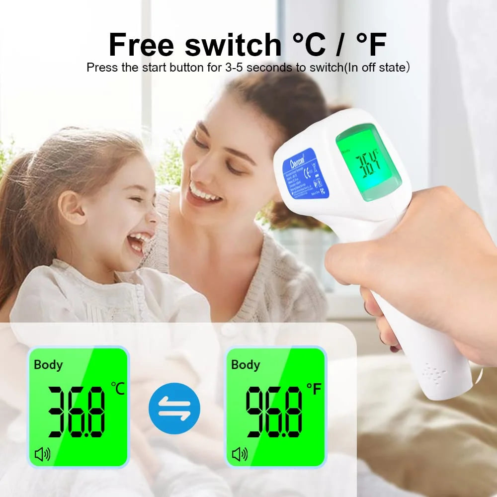 Non-Contact Infrared Forehead Thermometer Digital Thermometer 3 in 1 for Baby and Adult Non-Touch Baby Thermometer with Fever Warning