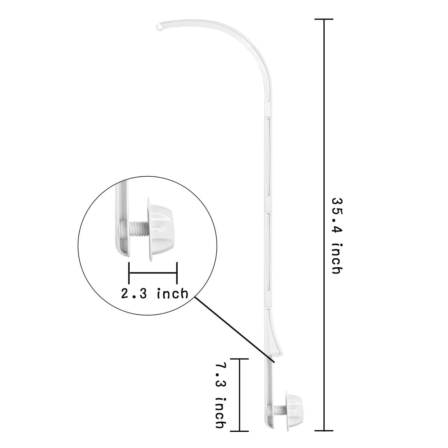 35 Inches Baby Crib Mobile Arm with Music Box,Mobile Arm for Crib Baby Mobile Hanger,Crib Mobile Motor with 3 Modes(Rotating& Music,Rotating Only, Music Only,35 Lullabies,30 Min Auto-Off.