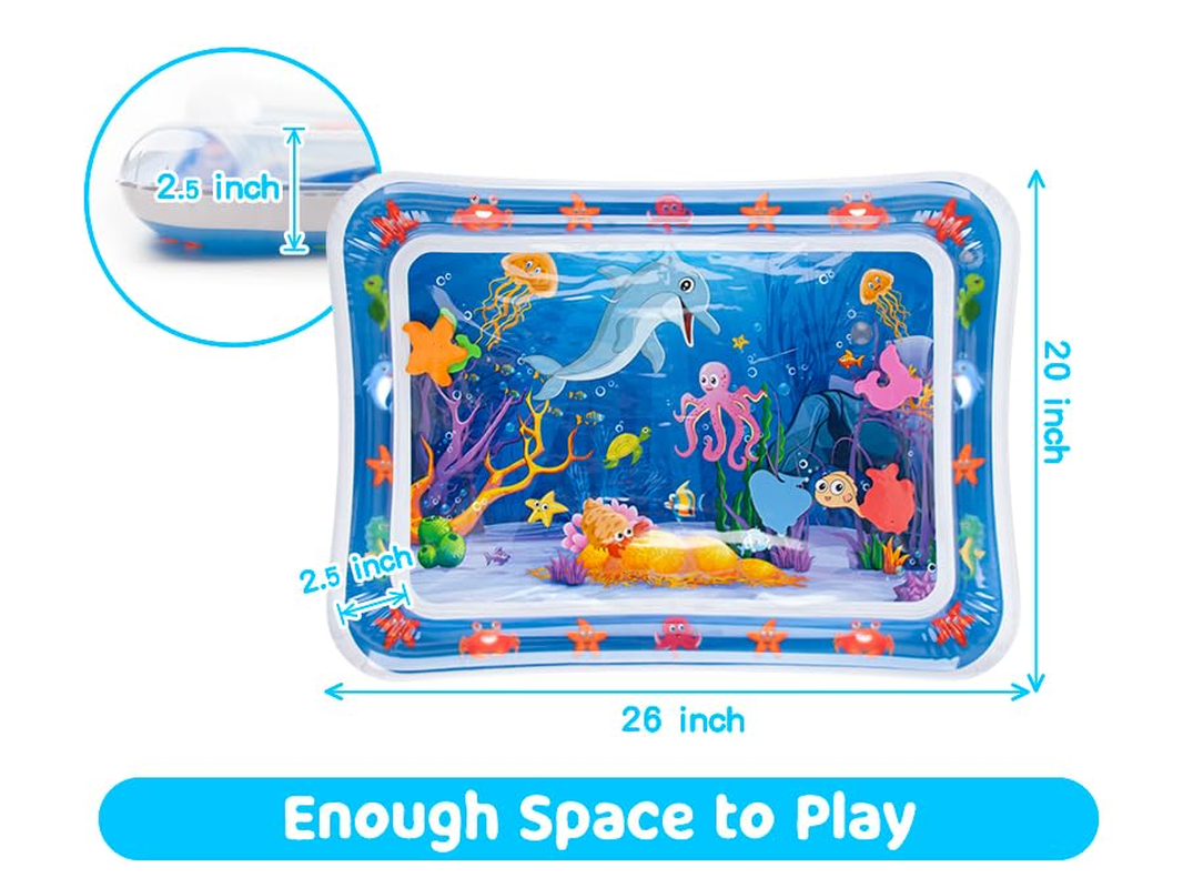 Tummy Time Water Mat丨Inflatable Tummy Time Water Play Mat for Babies, Infants An