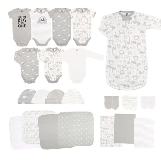 Adorable Newborn Layette Gift Set with Sleepy Elephants – Perfect for Babies of All Genders! 🌟🍼 #BabyShower #GiftIdeas