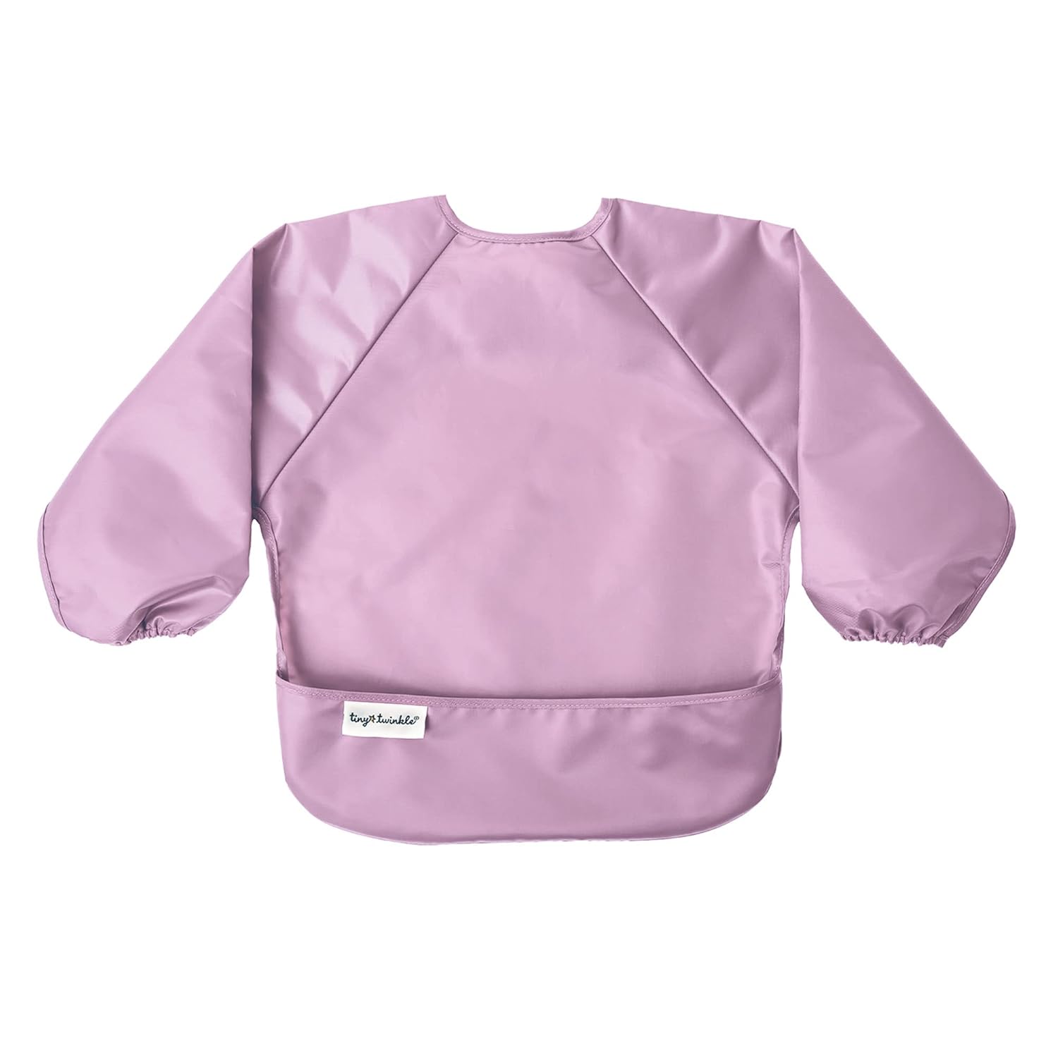Mess Proof Baby Bibs, 2Pk Waterproof Smock Baby Bibs for Eating, Machine Washable Long Sleeve Bibs, Baby Led Weaning, Toddler Bibs, BLW Supplies (Taupe Lilac, Small 6-24 Months)