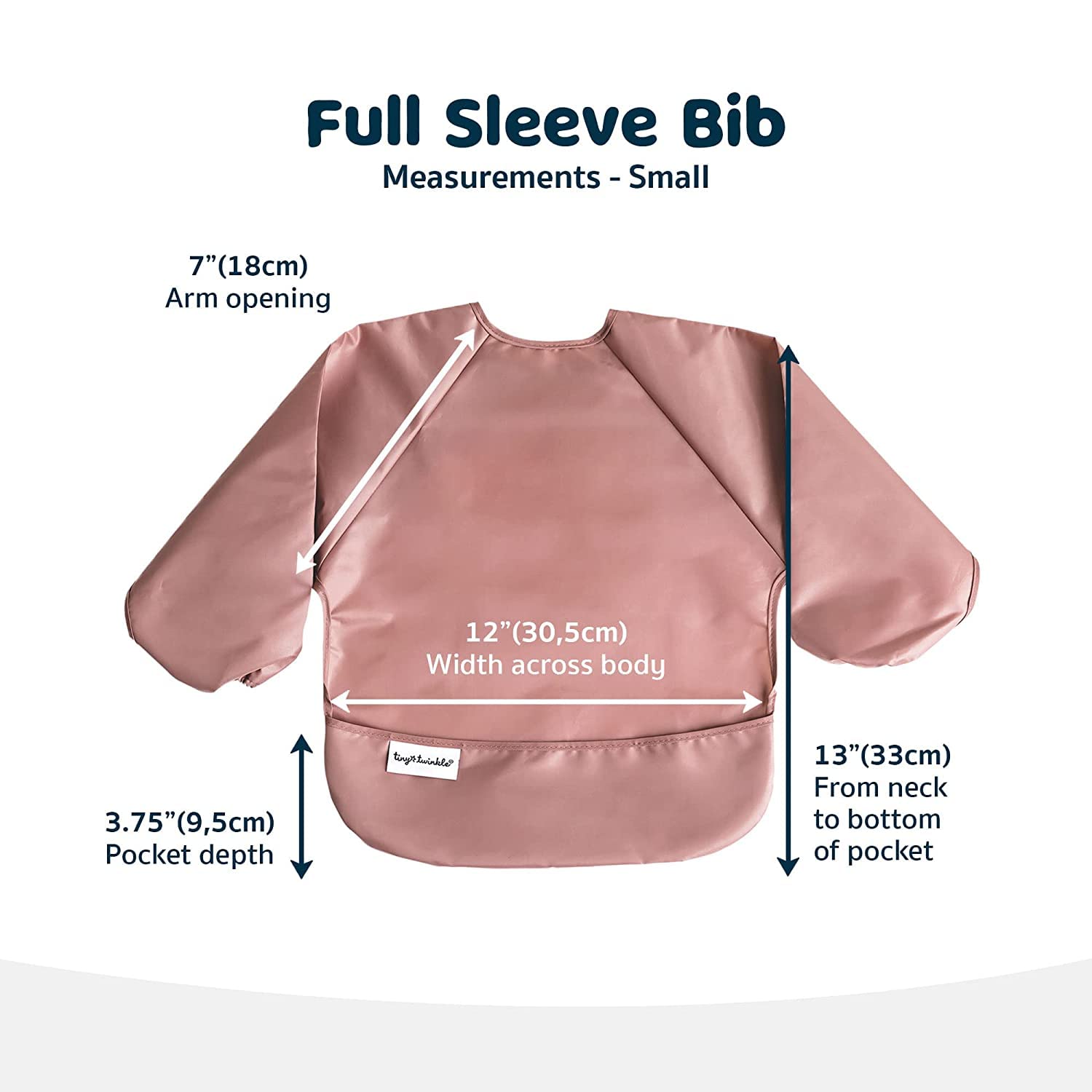 Mess Proof Baby Bibs, 2Pk Waterproof Smock Baby Bibs for Eating, Machine Washable Long Sleeve Bibs, Baby Led Weaning, Toddler Bibs, BLW Supplies (Taupe Lilac, Small 6-24 Months)