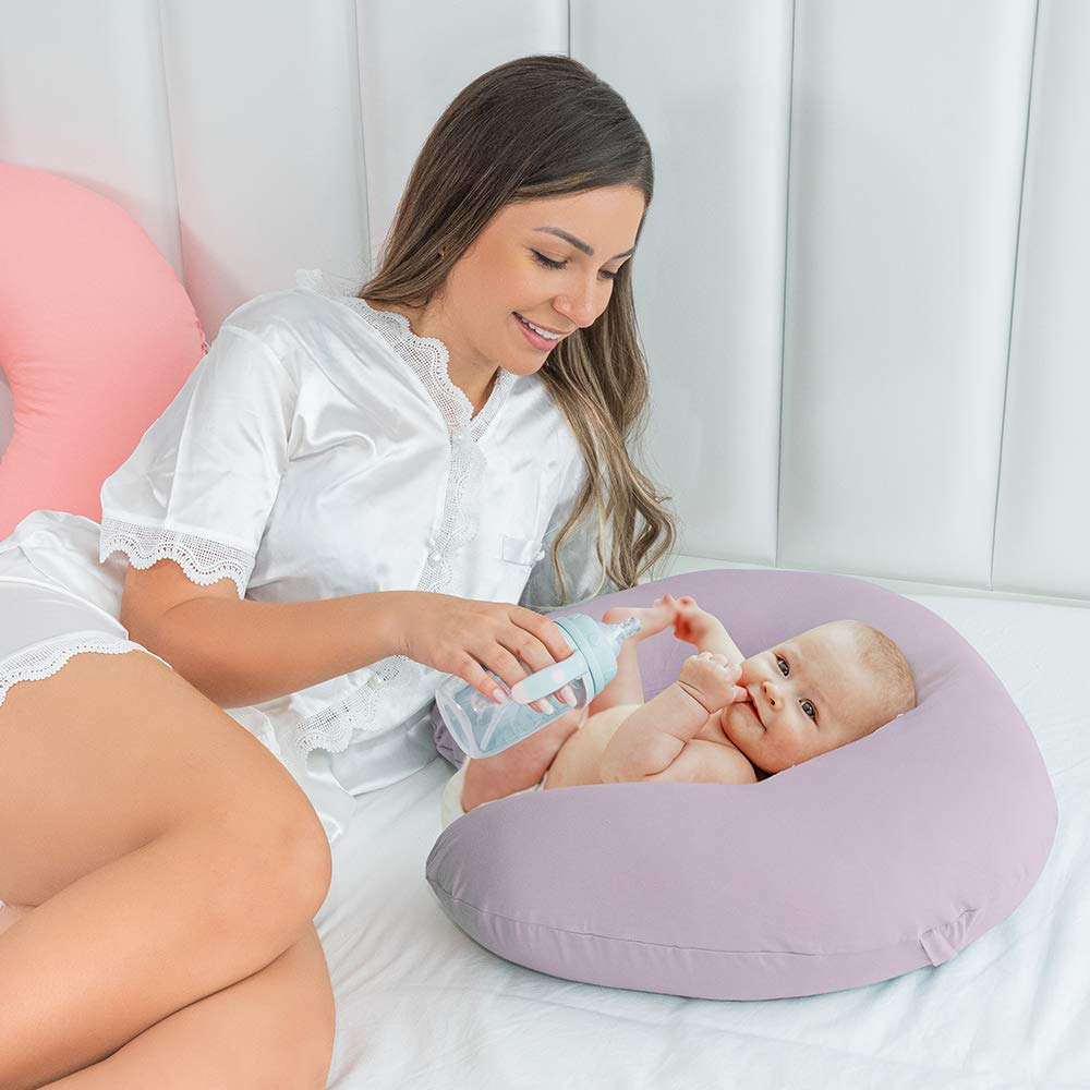 Nursing Pillow with 2 Covers, Feeding Pillows for Breastfeeding, Baby Nursing Pillow, Machine Washable