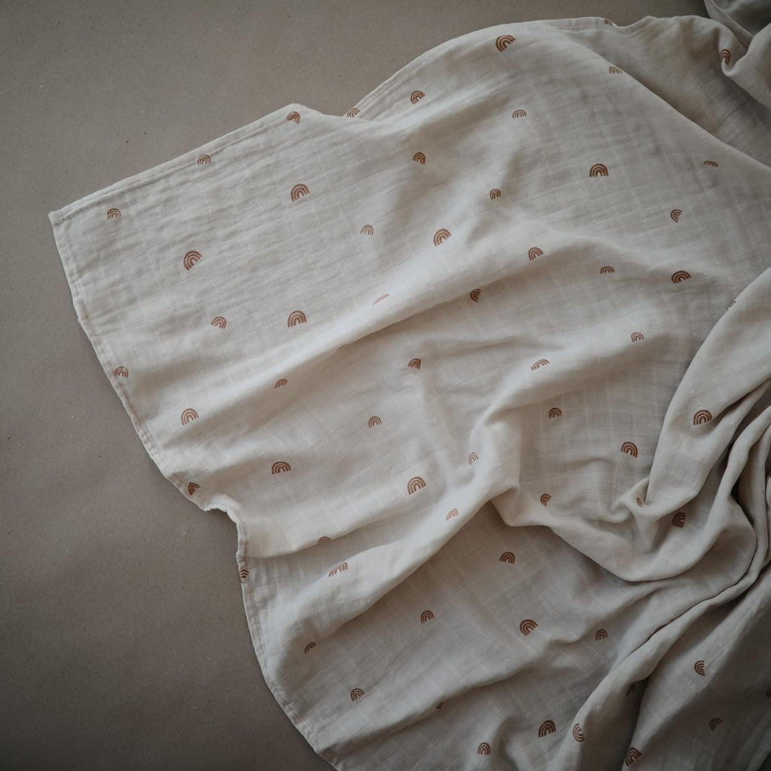 Muslin Baby Swaddle Blanket | 100% Organic Cotton (Rainbows)