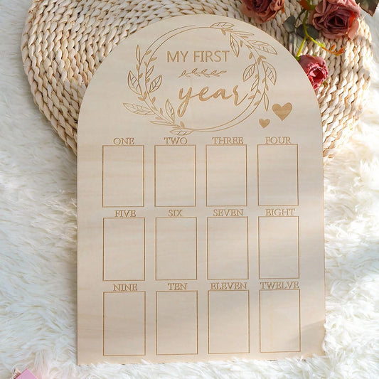 Newborn First Year Photo Frame Photography Props 12 Month Baby Growth Picture Record Milestone Board Baby Souvenirs Gift