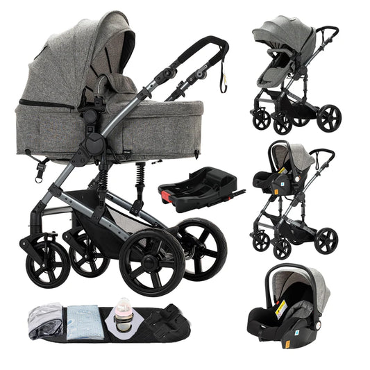 Stylish & Versatile 4-in-1 Compact Baby Stroller with ISOFIX - Perfect for On-the-Go Parents! 🚼✨ #BabyEssentials #TravelInStyle
