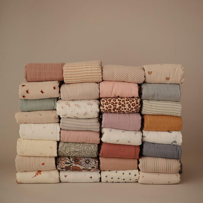 Muslin Baby Swaddle Blanket | 100% Organic Cotton (Rainbows)