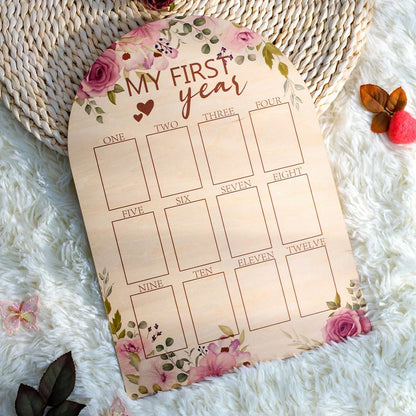 Newborn First Year Photo Frame Photography Props 12 Month Baby Growth Picture Record Milestone Board Baby Souvenirs Gift