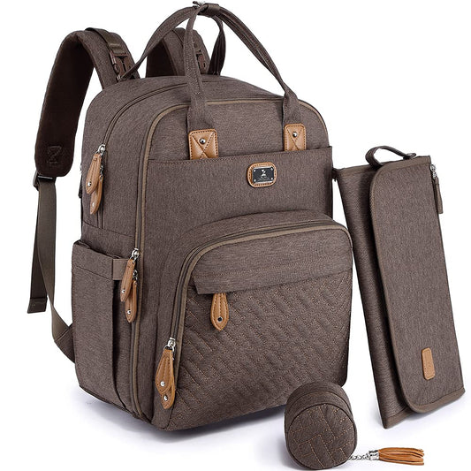 Diaper Bag Backpack with Changing Pad, Pacifier Holder & Stroller Straps – Large Unisex Baby Bag