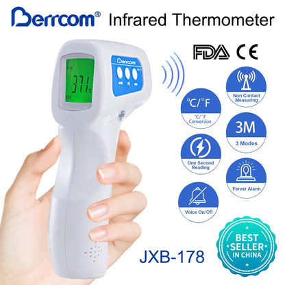 Non-Contact Infrared Forehead Thermometer Digital Thermometer 3 in 1 for Baby and Adult Non-Touch Baby Thermometer with Fever Warning