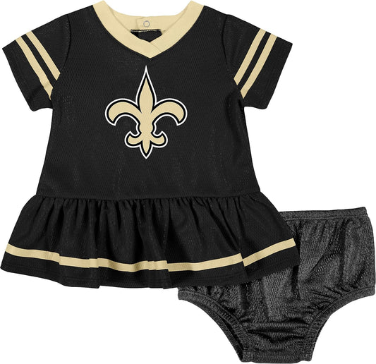 Adorable NFL Team Jersey Dress & Diaper Cover for Your Little Fan!