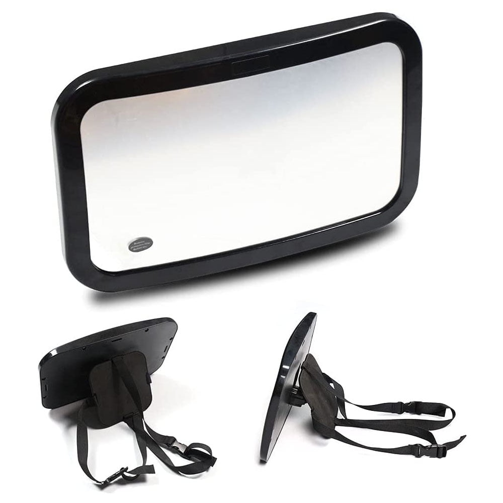 Baby Car Mirror with Wide Clear View, Shatterproof Car Seat Mirror for Infant Newborn Baby Kids in Rear Facing Backseat, Black