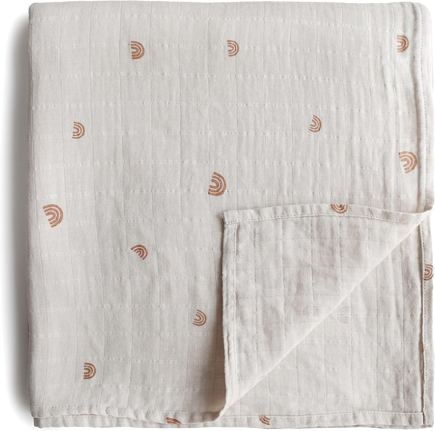 Muslin Baby Swaddle Blanket | 100% Organic Cotton (Rainbows)